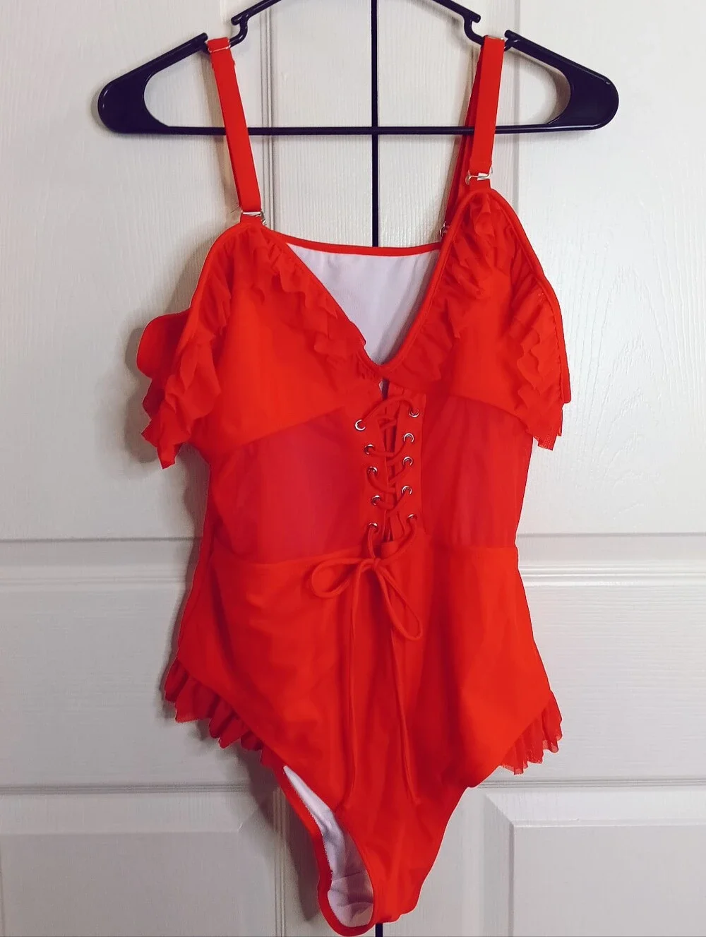 SHEIN Bright Red Ruffle One-Piece Swimsuit for Kids - Picture 2 of 8